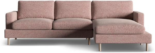 Micadoni Ecksofa Aliya 4-Sitzer Rechts Strukturierter Stoff Rosa Melange