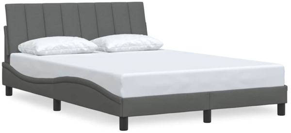 vidaXL Bettgestell ohne Matratze "Hanko" Dunkelgrau 120x200 cm Stoff 3310378