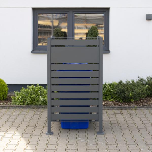 Westmann Metall Mülltonnenverkleidung Planum | 1x240 L | Anthrazit | 90x90x150 cm