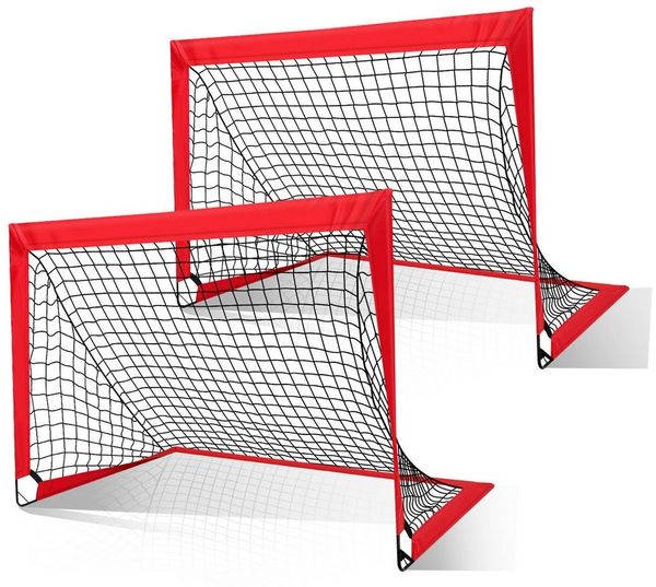 Clanmacy Fußballtor Fußballtor Schneller Aufbau klappbar 120 x 90 x 90 cm 2er-Set