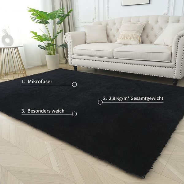 Bruno Banani Teppich Dana Teppich, besonders weich und kuschelig, Kundenliebling, rechteckig, Höhe: 30 mm, uni, Mikrofaser Teppiche, Wohnzimmer, Schlafzimmer, Esszimmer
