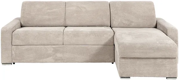 Vente-unique - CALITO Sofa SamtStoff Beige - B 223 cm152 cm x H 90 cm x L 278 cm