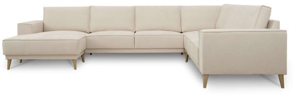 OTTO home Wohnlandschaft Oland Skandi, weicher Chenille-Stoff, U-Form, 342 cm, Wellenunterfederung, Skandi-Design, Massivholzfüße Bild 2
