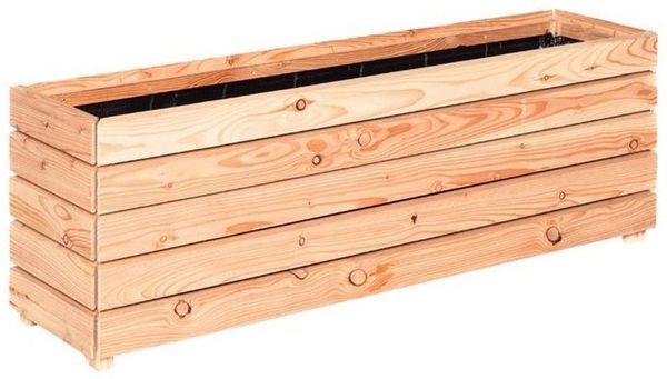 Mega-Holz Pflanzkübel Modulo aus Lärchenholz - Naturbelassener Blumenkasten für den Garten (DIY-Set), 120 x 30 x 39 cm, 140 L Fassungsvermögen