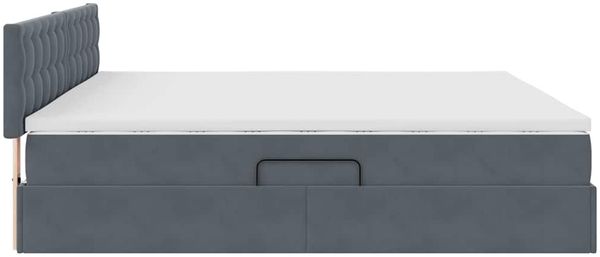vidaXL LED-Speicherbett mit Matratze Dunkelgrau 200 x 200 cm Samt 3371536 Bild 11