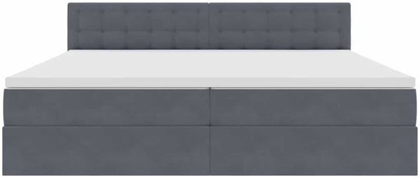 vidaXL LED-Speicherbett mit Matratze Dunkelgrau 200 x 200 cm Samt 3371536 Bild 8