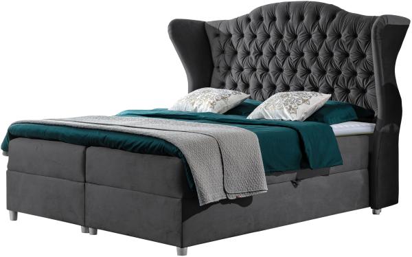 Boxspringbett Caltha, grau, 180x200 cm