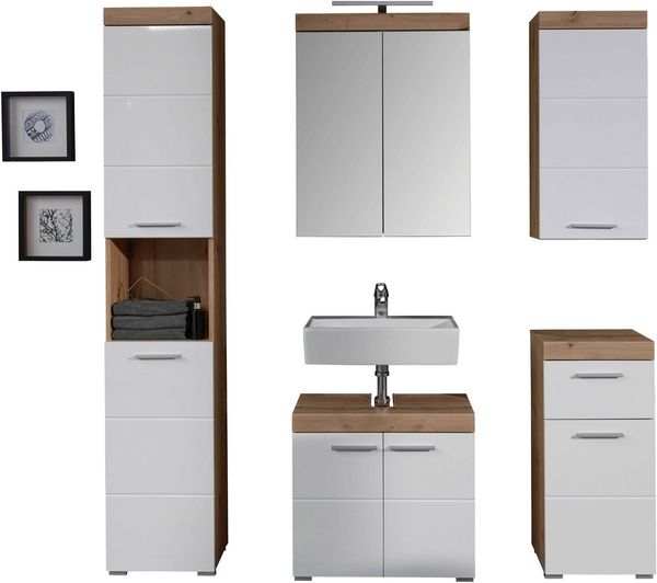 INOSIGN Hochschrank Avena Badezimmerhochschrank mit offenem Fach, 2 Türen und 2 Einlegeböden Bild 2