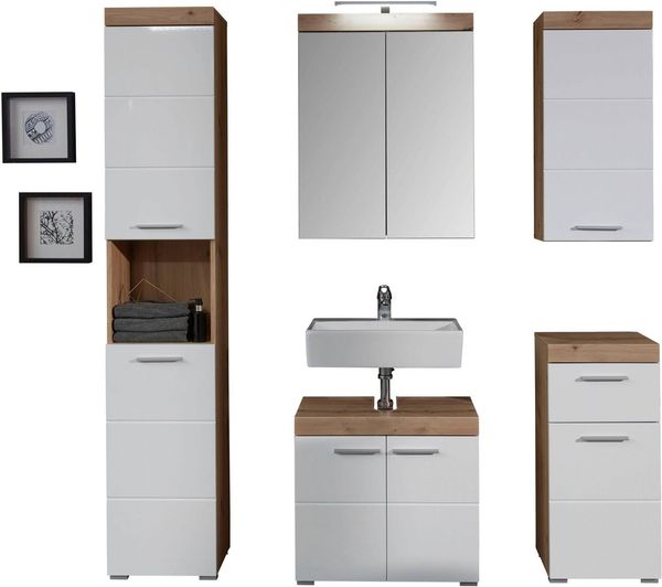 INOSIGN Hochschrank Avena Badezimmerhochschrank mit offenem Fach, 2 Türen und 2 Einlegeböden Bild 3