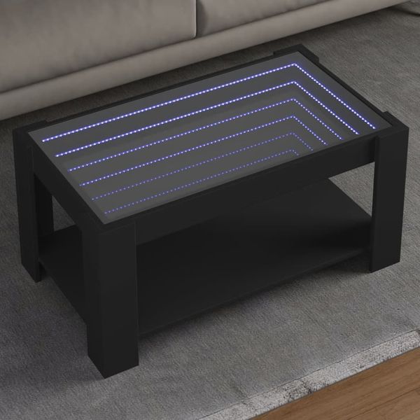vidaXL LED-Couchtisch Schwarz 93x53x45 cm Holzwerkstoff 847554