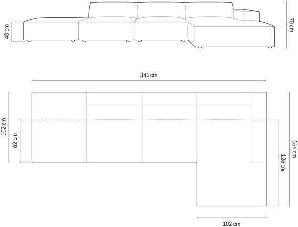 Micadoni Ecksofa Jodie 5-Sitzer Rechts Samt Bluvel Hellgrau Bild 7