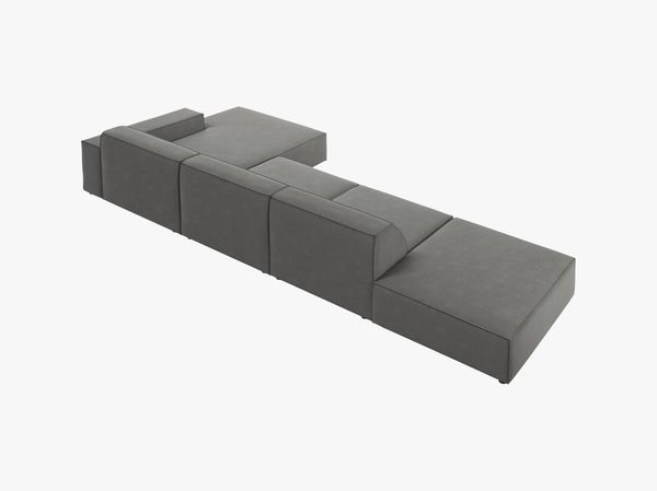 Micadoni Ecksofa Jodie 5-Sitzer Rechts Samt Bluvel Hellgrau Bild 4