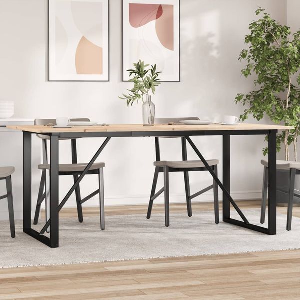 vidaXL Esstisch O-Gestell 180x90x75 cm Massivholz Kiefer und Stahl 3282678