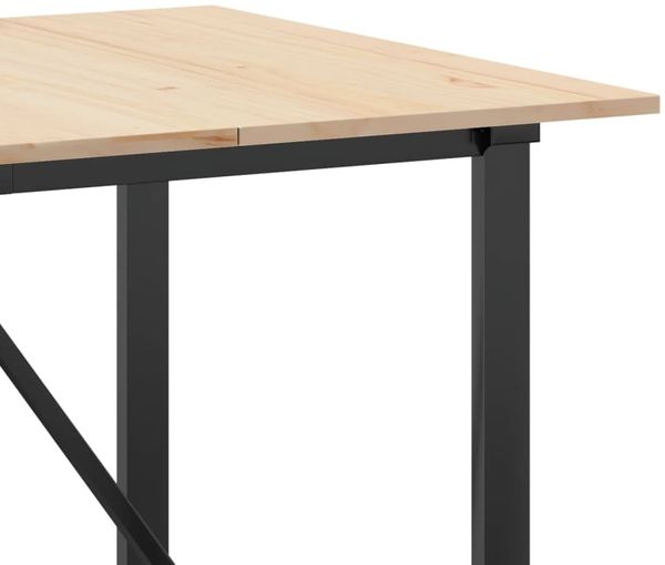 vidaXL Esstisch O-Gestell 180x90x75 cm Massivholz Kiefer und Stahl 3282678 Bild 7