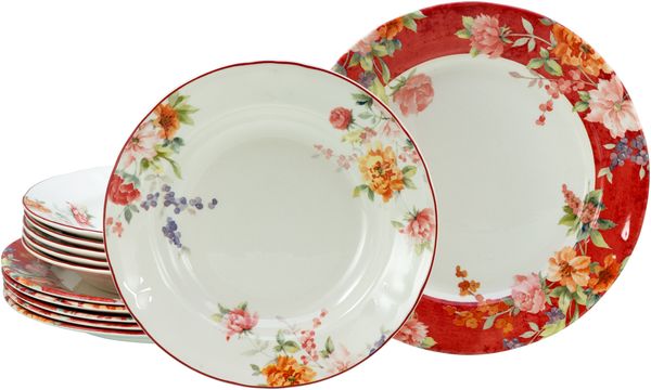Crimson Bunt, Tafelservice 12-tlg (mo)
