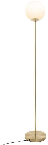 Stehlampe mit rundem Lampenschirm, Metall, gold, 134 cm - Atmosphera