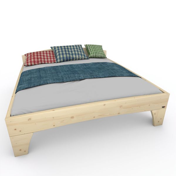 Holzbett (Fichte) "Rosi" 140 x 200 cm 48 cm mit Kopfteil Massivholzbett Bett Bild 2