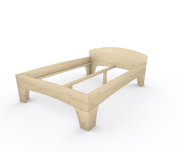 Holzbett (Fichte) "Rosi" 140 x 200 cm 48 cm mit Kopfteil Massivholzbett Bett