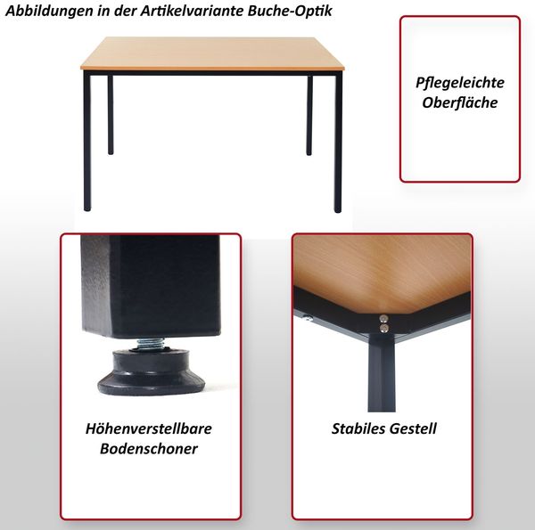 'Braila' Schreibtisch, schwarze Eiche-Optik, MDF, 120x80 cm Bild 2