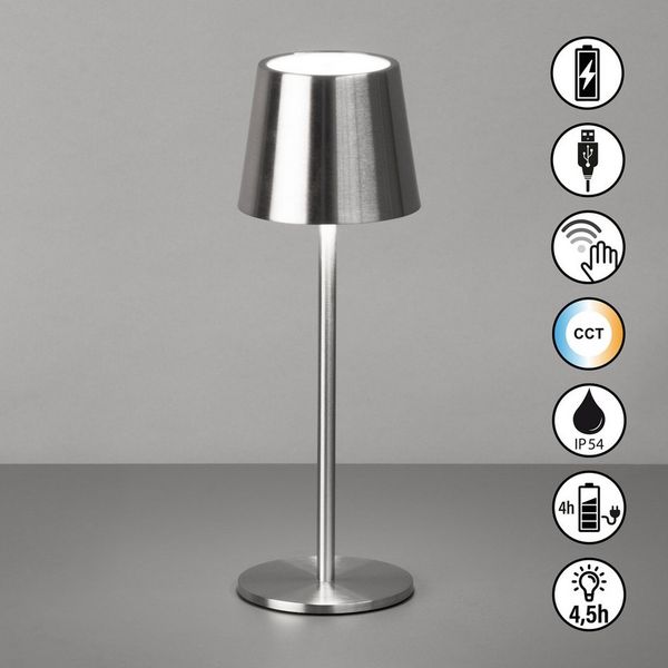 easy! BY FHL Außen-Tischleuchte Roxi, Dimmfunktion, Farbsteuerung, USB-Ladefunktion, LED fest integriert, Warmweiß, lange Leuchtdauer