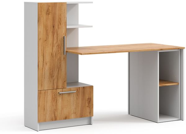 Schreibtisch Tomy Weiß/Goldkraft Eiche 150x59 cm 2er Set Vicco