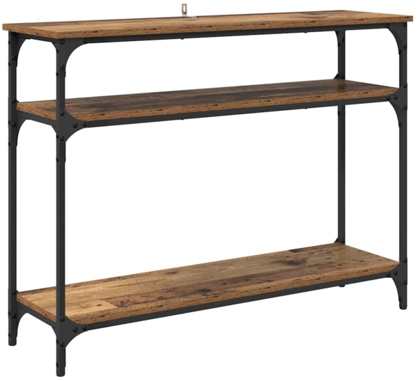 vidaXL Konsolentisch mit Regal Altholz 100 x 29 x 75 cm Holzwerkstoff 882199