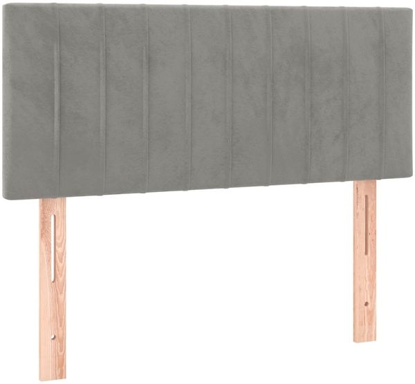 vidaXL Polsterbett mit Matratze Hellgrau 80x200 cm Samt, Härtegrad: H2 [3141389] Bild 6