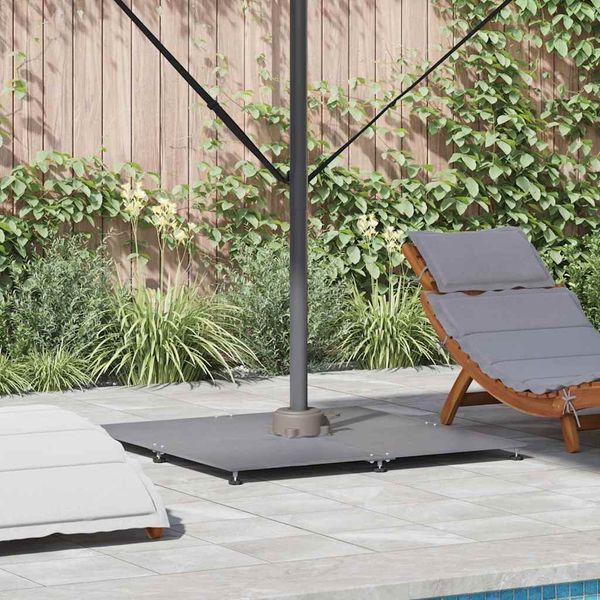 vidaXL Sonnenschirmständer Dunkelgrau Holzlook 100 x 100 x 4 cm Stahl 3407829