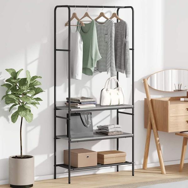 vidaXL Kleiderständer Grau Sonoma 77 x 30 x 171 cm Holzwerkstoff 868466