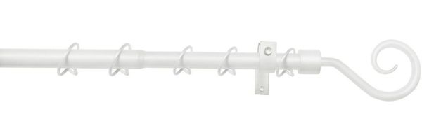 Gardinia Gardinenstangen-Set Hook 1-Lauf Ø 13-16 mm weiß 130 - 240 cm