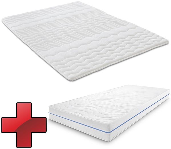 Ergonomische Matratze 90x200 cm 7-Zonen Supportho Premium, Höhe 18 cm, Härtegrad H2/H3 + Matratzentopper / Matratzenauflage 90 x 200 cm