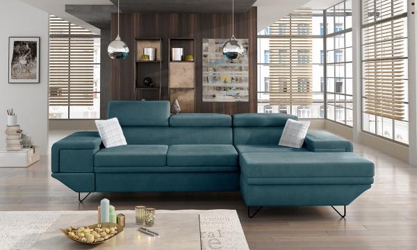 Ecksofa Benito, Seite: Rechts, Farbe: Fresh 34 + Fresh 34 + Senegal 818