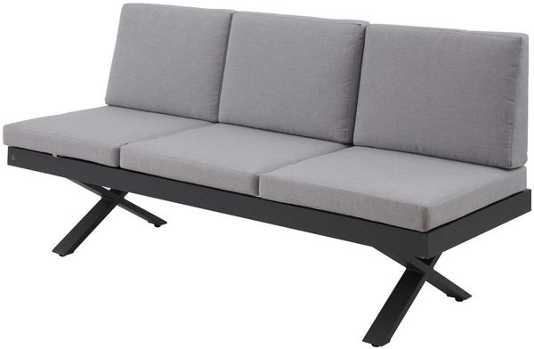 Eckbankelement 3-Sitz re. Rieke / 250.002577, Aluminium, Grau, 198 x 88 x 72 cm