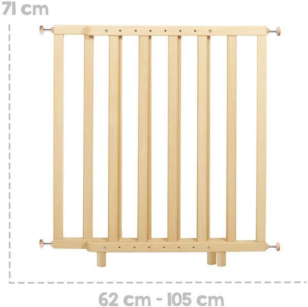 roba Türschutzgitter zum Klemmen - Breite 62-105 cm - Treppengitter für Kinder und Haustiere - Natur Bild 3