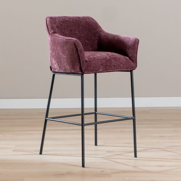 Bronx71 Barhocker Nubo Chenille Lila 85 cm