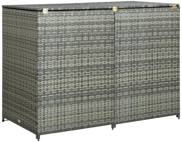 vidaXL Mülltonnenbox für 2 Tonnen Poly Rattan Anthrazit 148×77×111 cm 46463