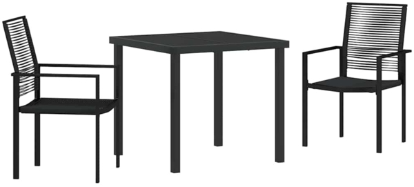 vidaXL Garten Essgruppe 3 pcs Schwarz Pulverbeschichteter Stahl 3379163