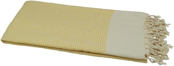 Hamamtuch Baumwolle gelb, Rand: naturbeige 90x175 cm "Ada"