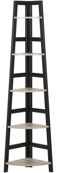 Bücherregal schwarz / heller Holzfarbton BEXLEY