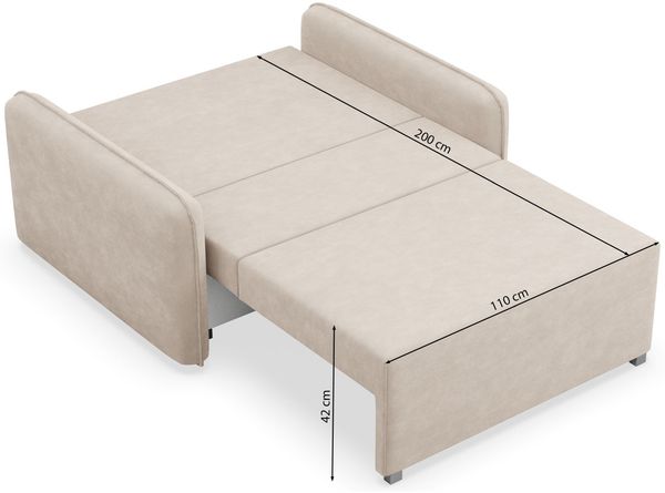 Selsey 'Duelia' Schlafsofa 2-Sitzer mit Bettkasten, Chenille hydrophob, Graphitgrau Bild 7