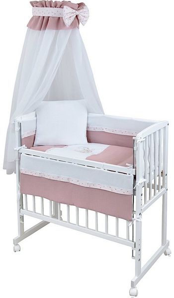 Baby-Delux Beistellbett Babybett verschiedene Designs, Stillbett 90x40 weiß höhenverstellbar, Matratze inkl. komplett Set