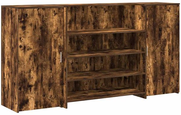 vidaXL Empfangstheke Räuchereiche 200x50x103,5 cm Holzwerkstoff 3324182 Bild 2