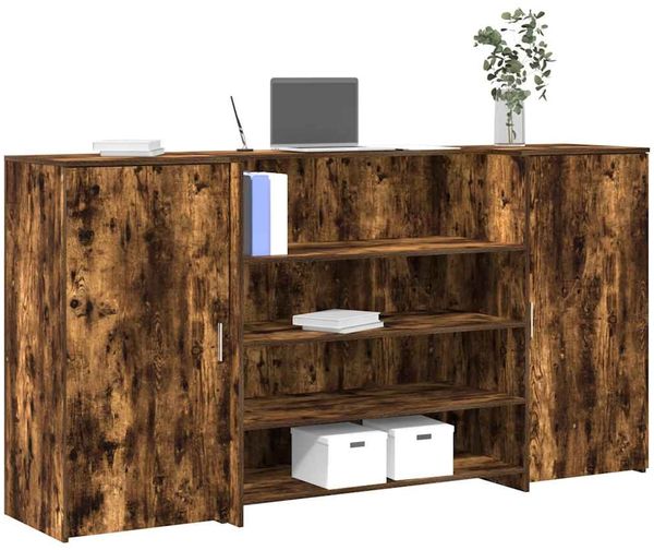 vidaXL Empfangstheke Räuchereiche 200x50x103,5 cm Holzwerkstoff 3324182