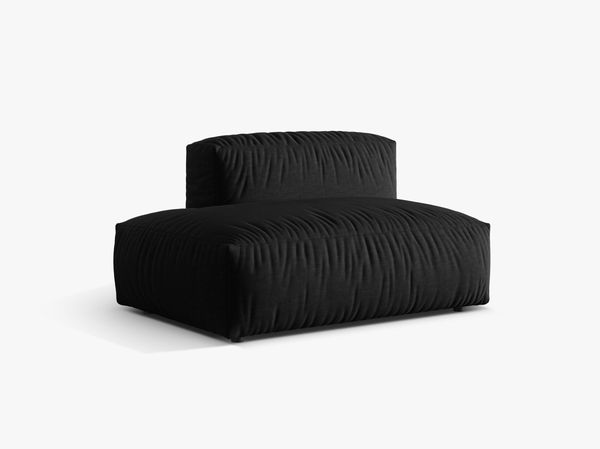 Micadoni Ecksofa-Modul Martina 1-Sitzer Links Strukturierter Stoff Schwarz Bild 2