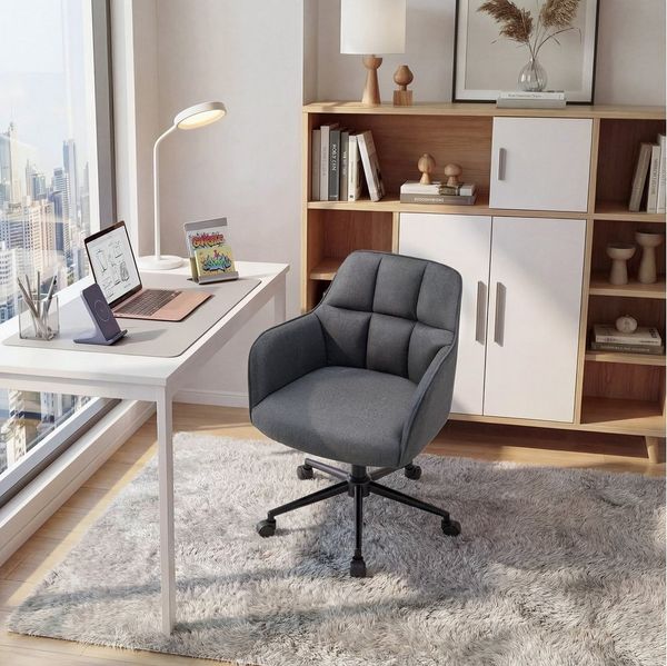 YOUDENOVA Bürostuhl mit Rollen, höhenverstellbarer, ergonomisch, 64 x 64 x 90 cm (1 St), Höhenverstellbar & 360° Drehbar