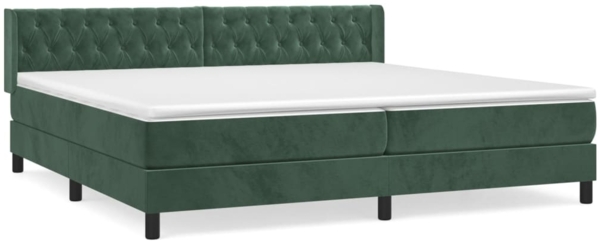 vidaXL Boxspringbett mit Matratze Dunkelgrün 200x200 cm Samt 3131162
