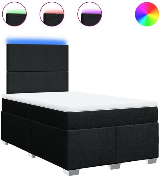 vidaXL Boxspringbett mit Matratze Schwarz 120x190 cm Stoff 3292722 Bild 2