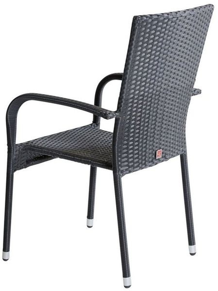 Stapelstuhl Oslo Balkonstuhl Armlehnstuhl Gartenstuhl Polyrattan Schwarz
