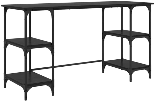 vidaXL Schreibtisch mit Regal Schwarz Eichen-Optik 140 x 50 x 75 cm 886270