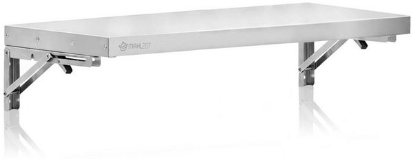 Mahlzeit Wandregal Edelstahl Wandregal, 100 x 30 cm, Küchenregal, Klappbar, Silber